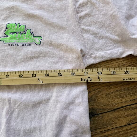 Vintage 80s Big Stick Surfing Assoc Shirt M White Hanes Single Stitch Santa Cruz - Picture 7 of 7